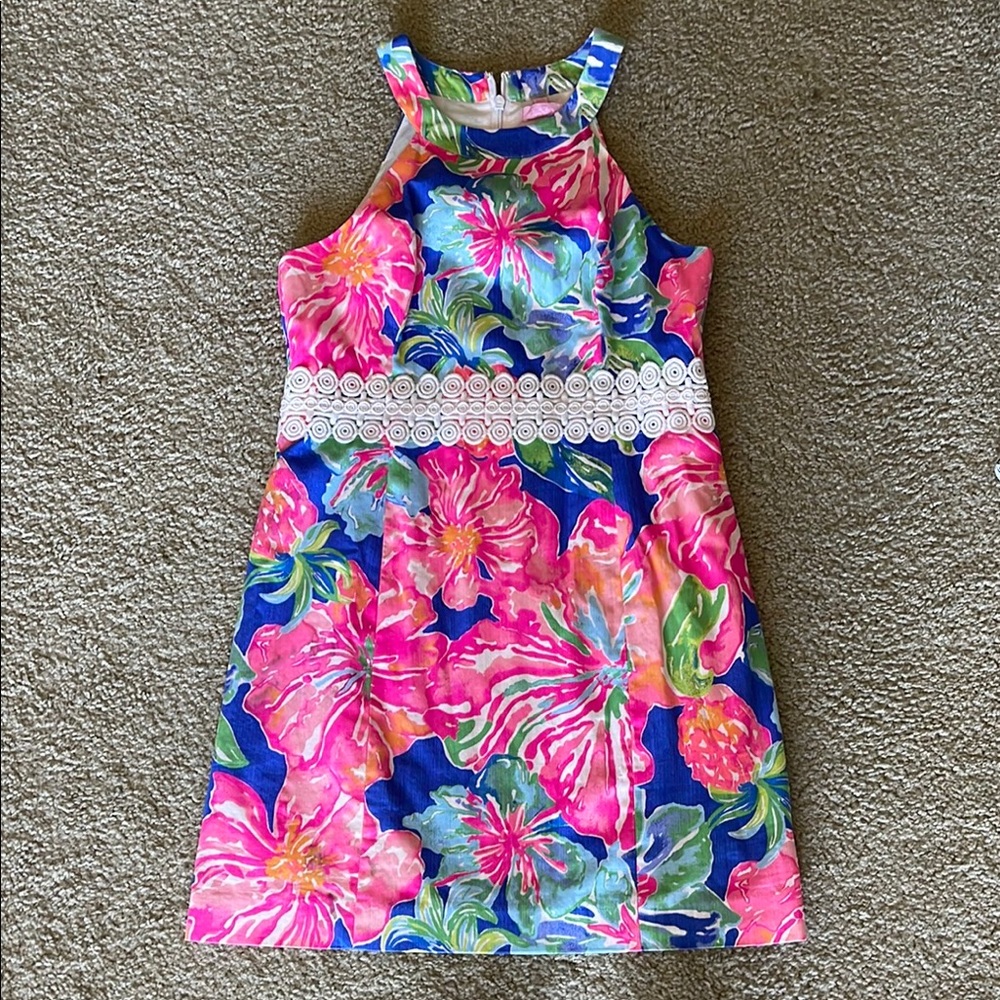 Lilly Pulitzer Ashlyn Shift Dress Beckon Blue Size 12